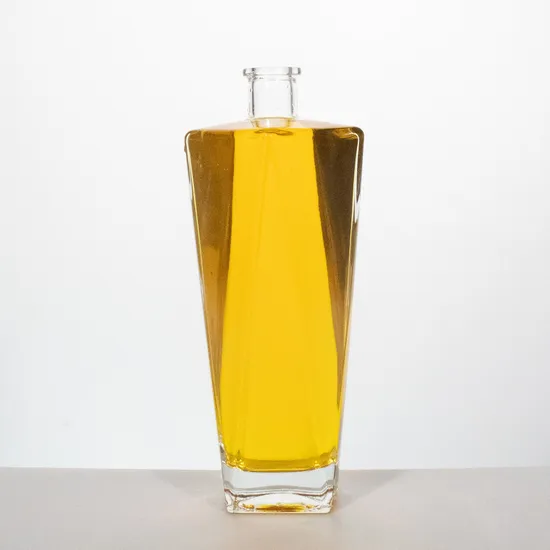 Bottiglia di vino rotonda in vetro con liquore tequila, rum, collo corto, rotonda, da 500 ml, con coperchio in sughero