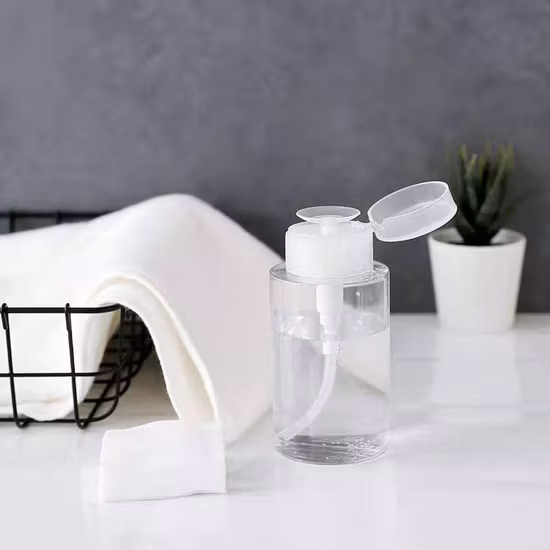 Flacone erogatore con pompa per pressa liquida trasparente Flacone per toner cosmetico Flacone per solvente per smalto per unghie